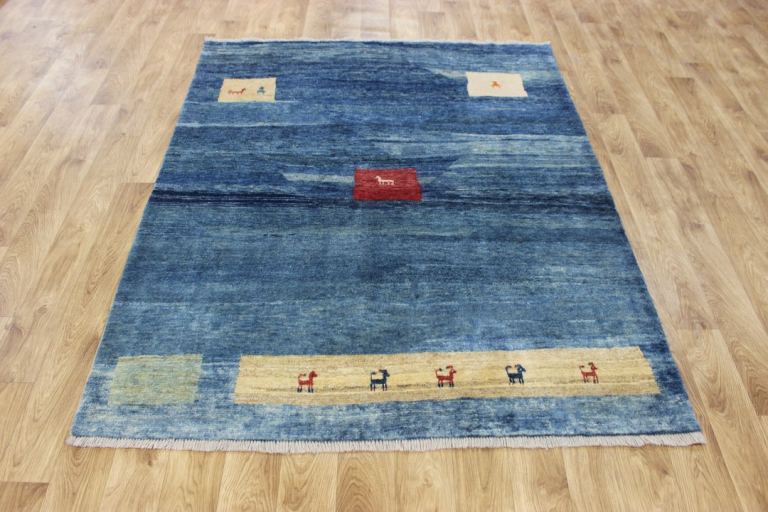 Vintage Handmade Persian Gabbeh Rug – 180 × 145 cm (5 ft 11 in × 4 ft 9 in)
