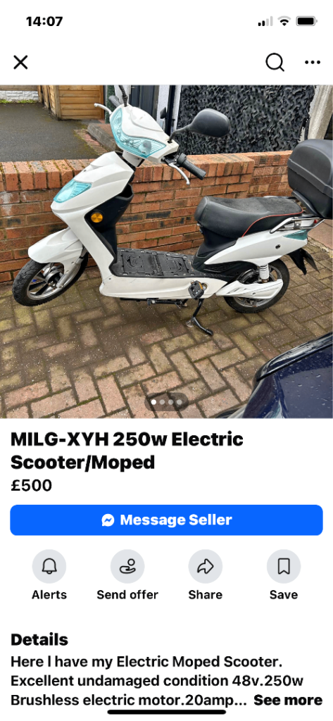 MiLG scooter/moped electric £575