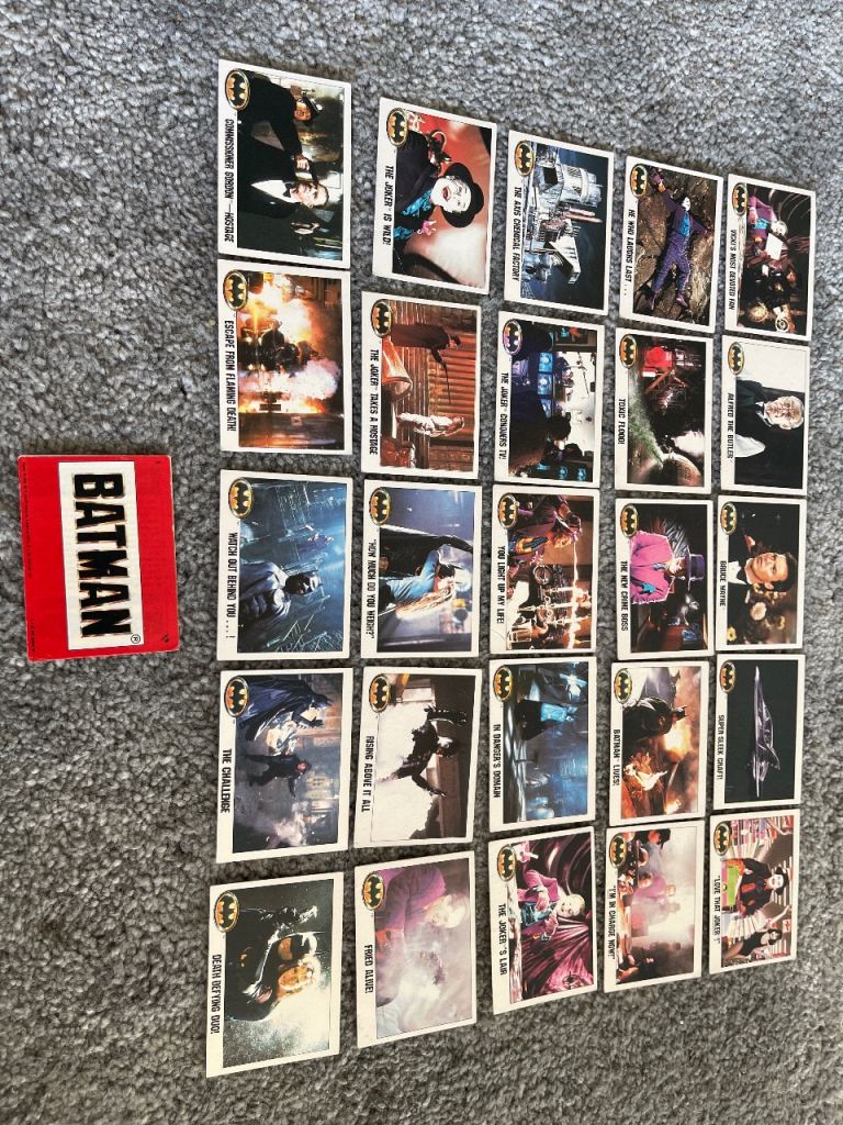 Vintage Batman Movie Trading Cards with Red Case