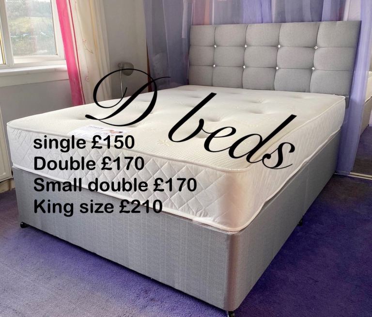 New Double divan bed single small double kingsize king size frame or ...