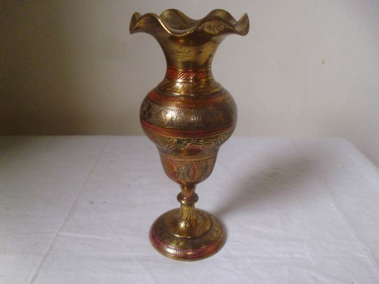 VINTAGE BRASS VASE,POSSIBLY INDIAN.
