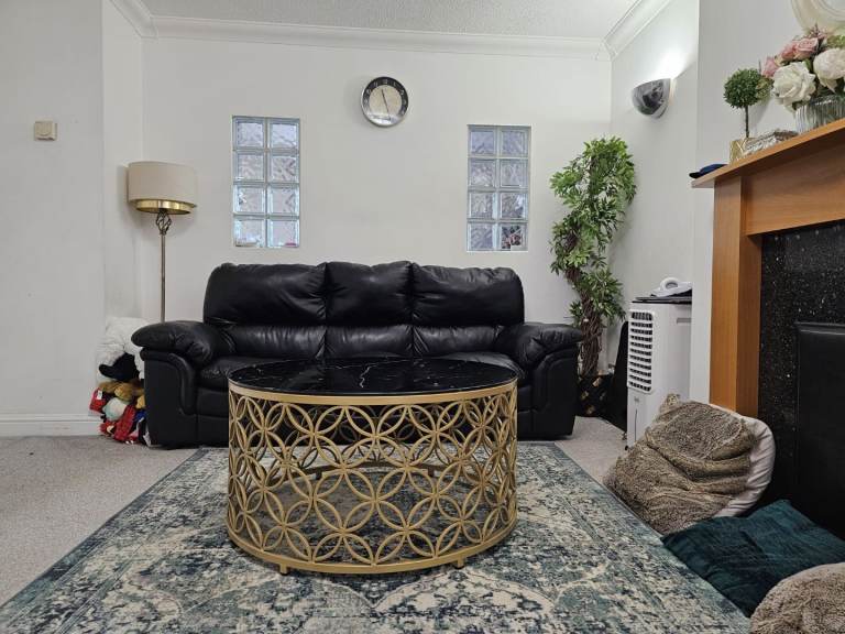 Sofa for sale, black 3 seater leather sofa