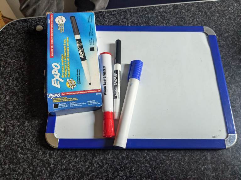 Free Small Whiteboard with Expo Dry Erase Markers – Good Condition