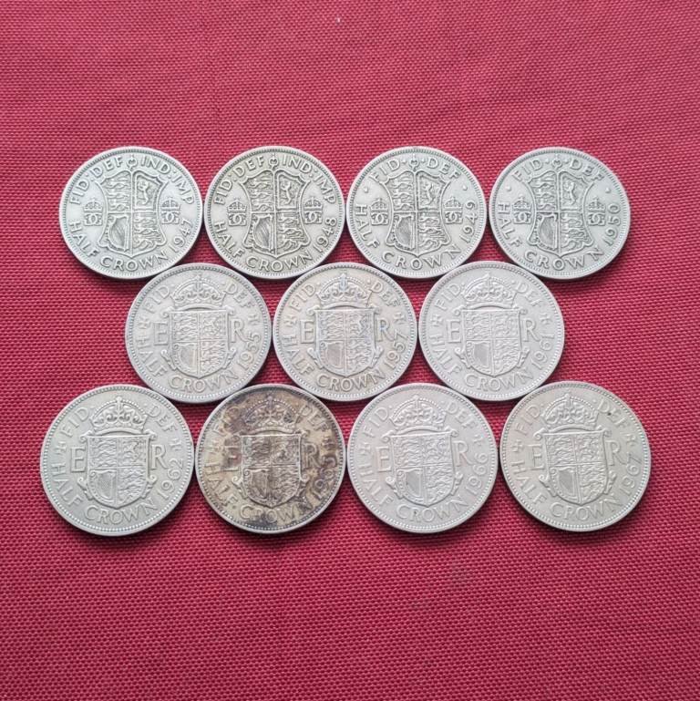 ♦ 1947-1967 Half Crown ALL DIFFERENT DATES George VI / Elizabeth coins