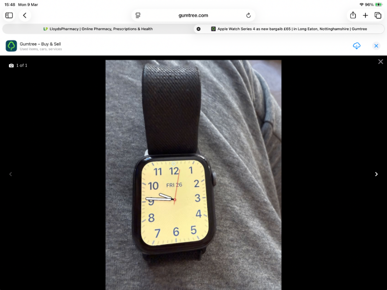 As new Apple Watch with charger cable £65