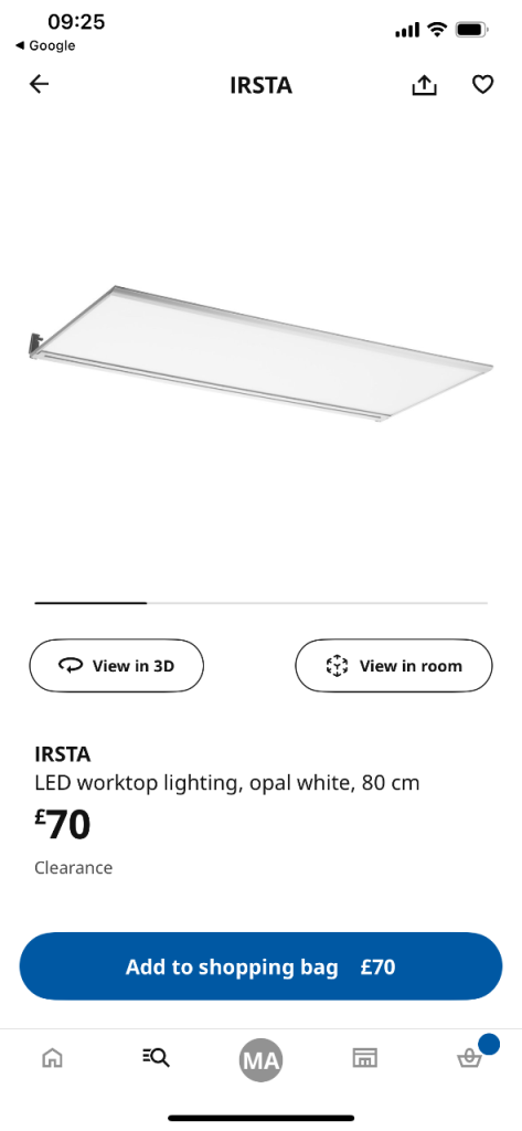 BRAND NEW IKEA UNDER CABINET FLAT LIGHT 