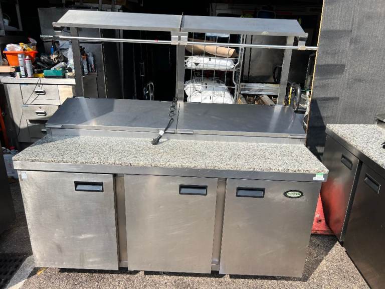 FOSTER MARBLE TOP 3 DOORS 172 CM PIZZA TOPPING FRIDGE CATERING COMMERCIAL KITCHEN RESTAURANT 