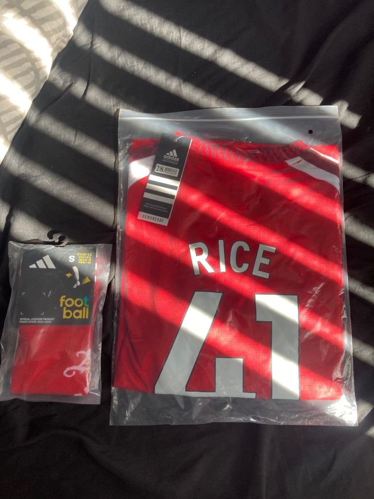 Arsenal new 26/27 home kit RICE 41 age 11-12