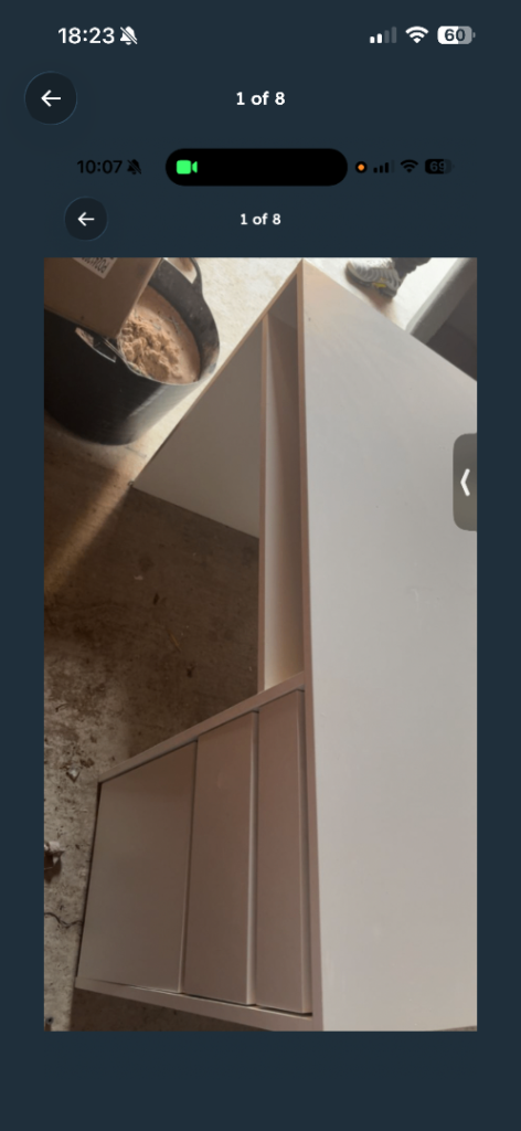 Dressing table and grey spinning chair 