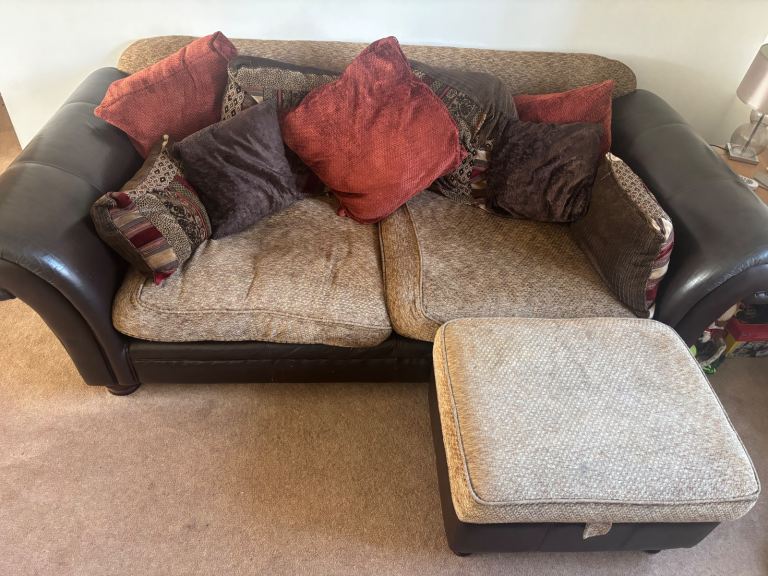 3 seater, 2 seater and pouffe