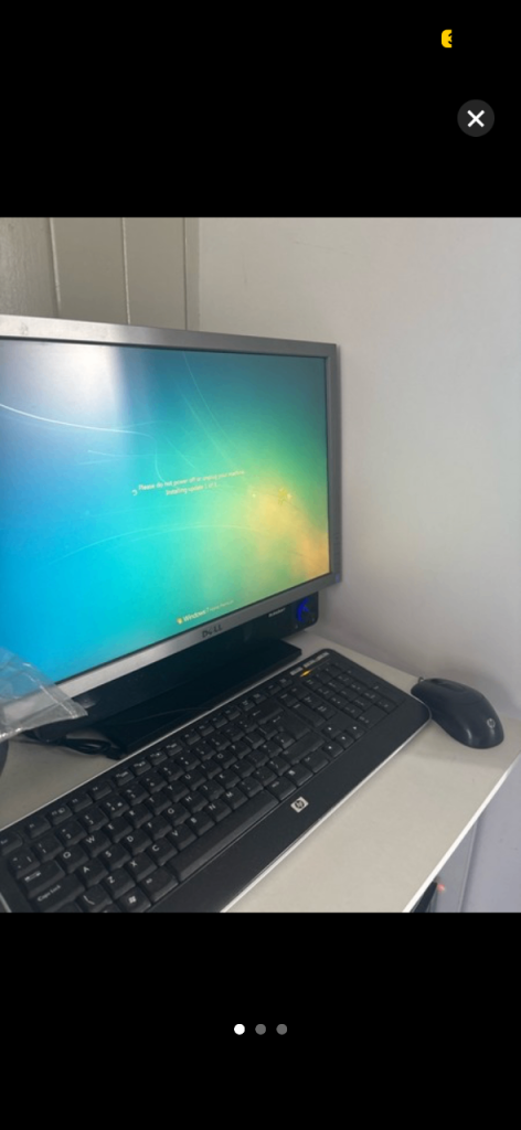 HP Desktop PC with Monitor, Keyboard, Mouse, and Soundbar