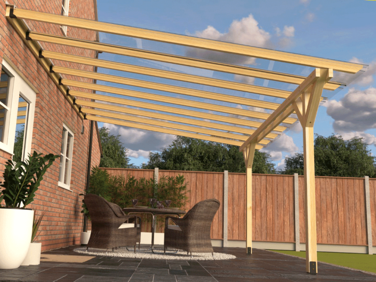 Lean-To Pergola SkyLite with EZ Glaze Glass Like Roofing Sheets Self-Assembly Kit - Direct Sales