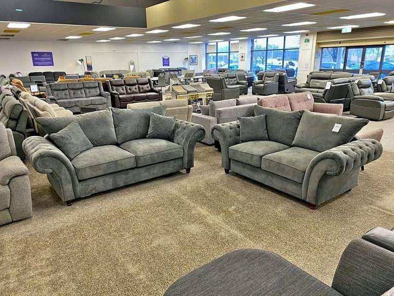 Brand New Grey Fabric Sofa Set – 2 and 3 Seater