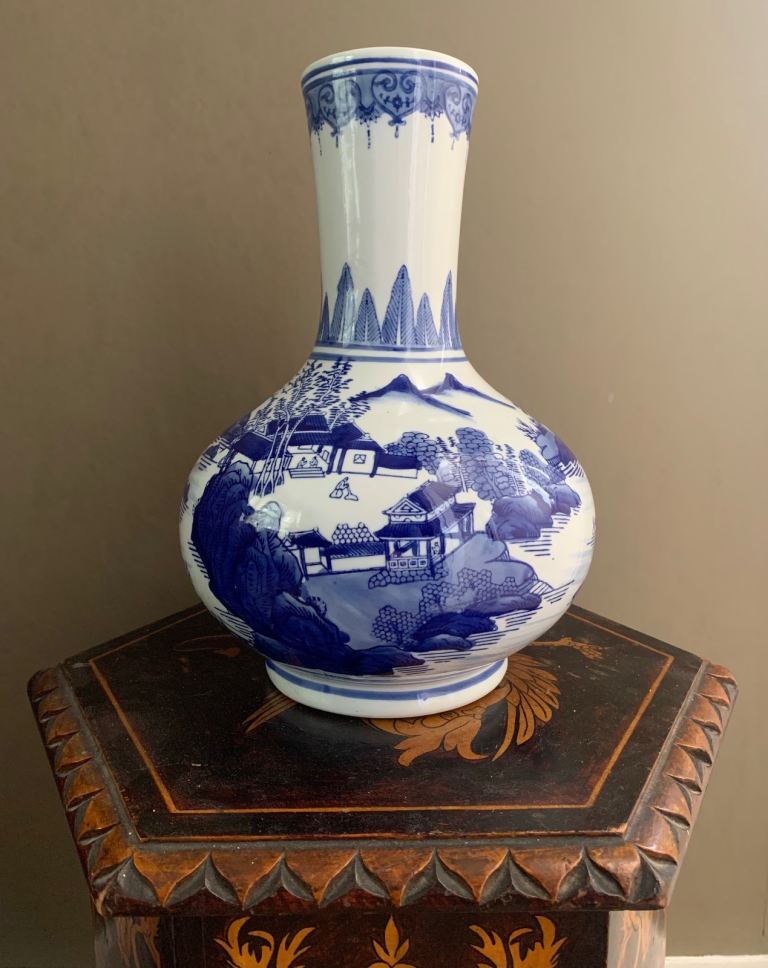 SOLD Large Antique Chinese Porcelain Qing Dynasty Kangxi Period Ceramic Bottle Vase