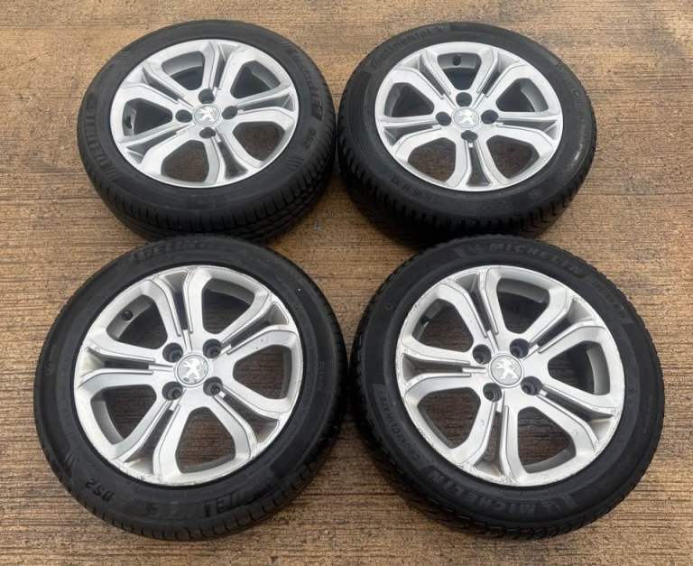 GENUINE OEM PEUGEOT 208 16” 4x108 ALLOY WHEELS + TYRES BERLINGO PARTNER