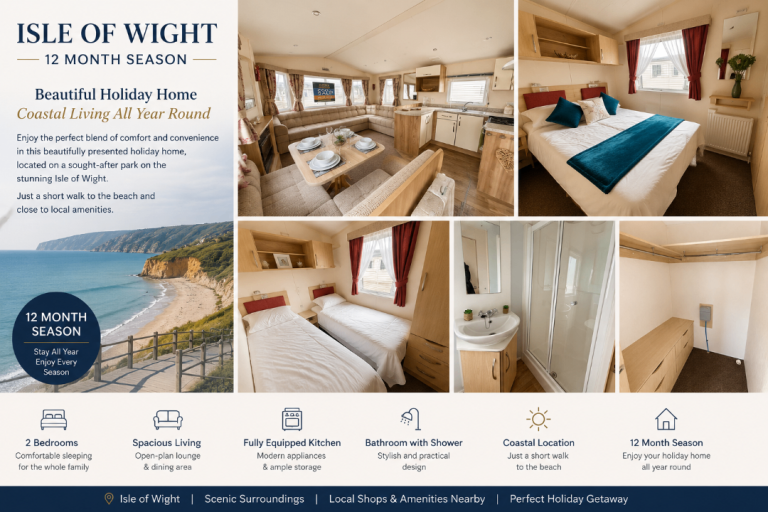 Cheap static caravan for sale on the isle of wight in sandown - 12 month season