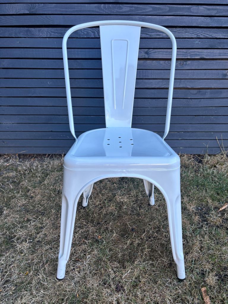 White Metal Cafe Bistro Chair