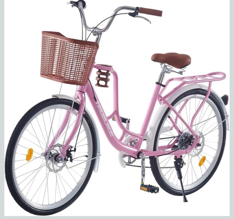 Brand New TRIOBLADE 26" Vintage Ladies Classic City Bike – Pink (Unassembled)