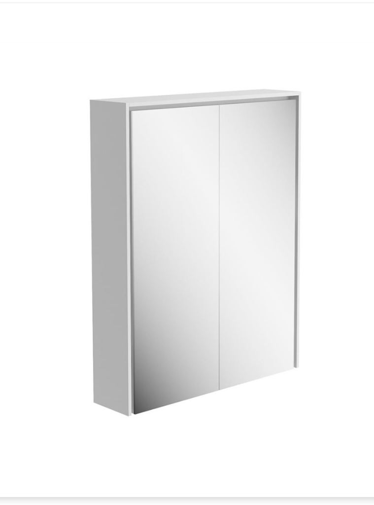 Newbury Matt White LED Mirrored Wall Cabinet 550mm from Easy Bathrooms.