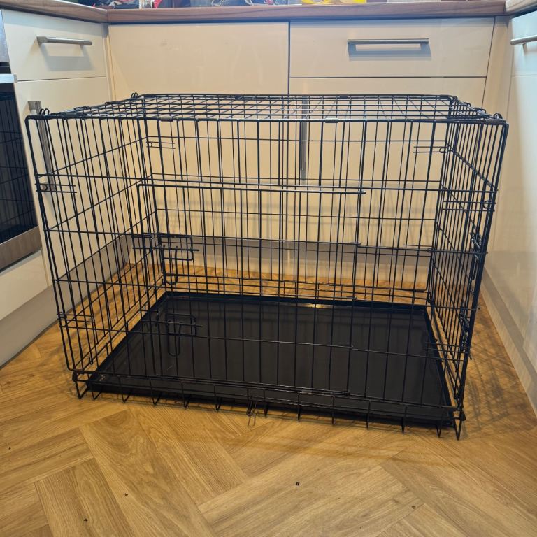 Medium Dog Crate, Foldable, Black