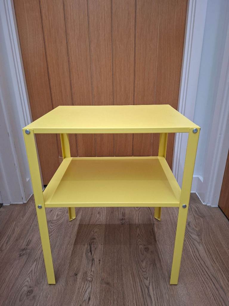 Yellow Metal Bedside Table / Side Table – Great condition