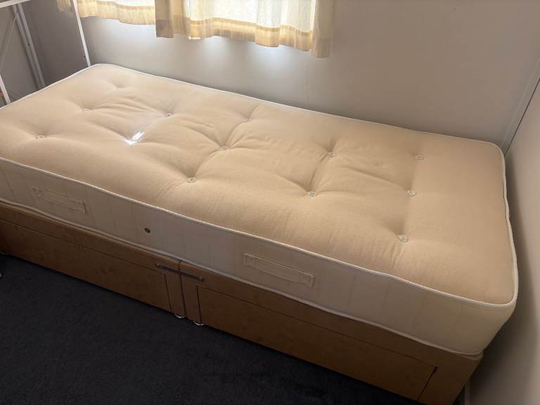 Single Bed with Mattress and Storage Base