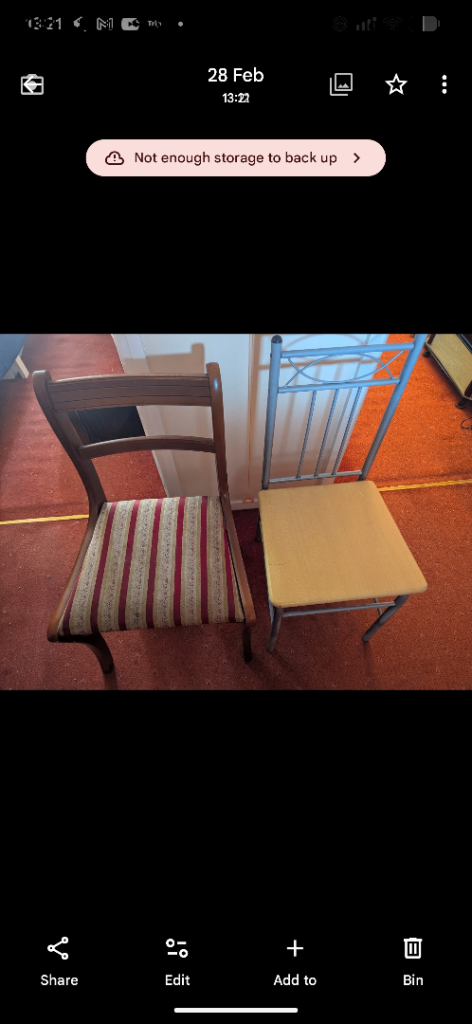 Chairs and clothes storage 