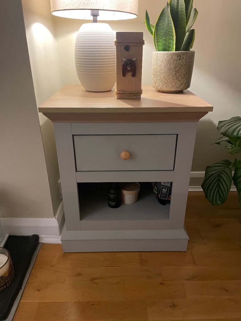 Grey side unit with drawer