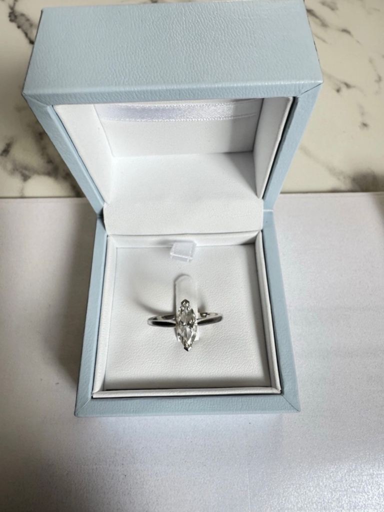 1.11ct Marquise Lab Grown Diamond Engagement Ring | Platinum | IGI Certified