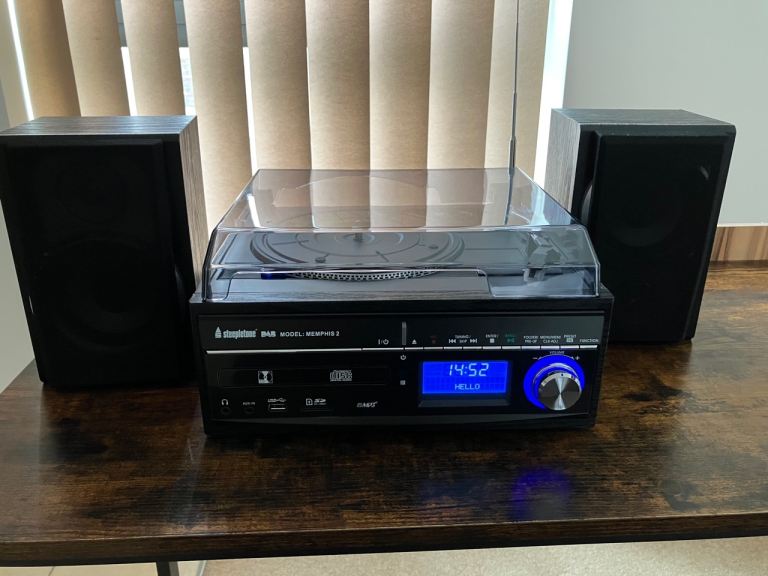 Steepletone Memphis 5 in 1 Turntable CD DAB MP3 Recorder Radio - Stereo Music System