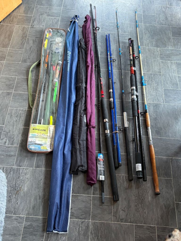 Job lot of rods reels