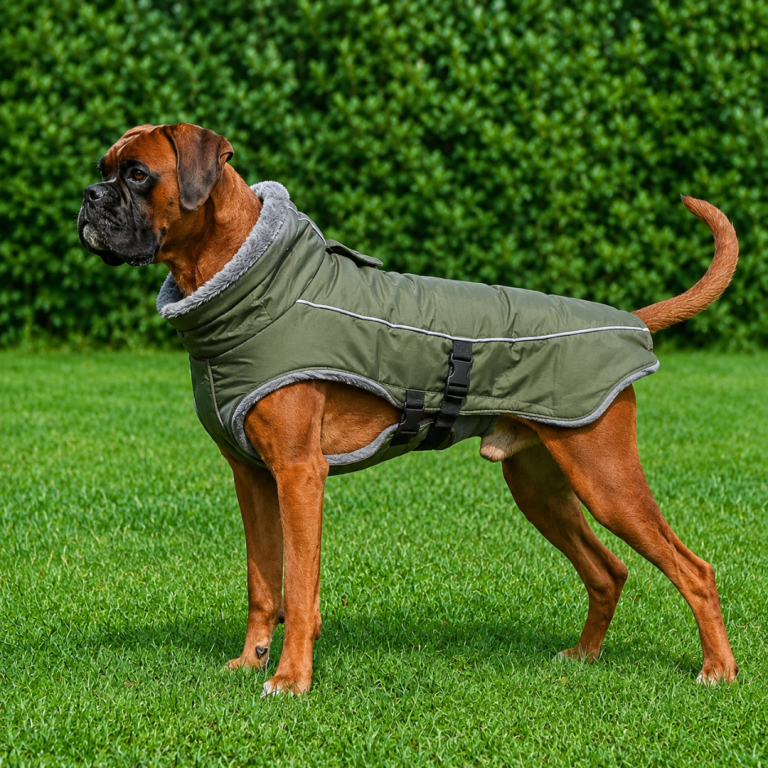 Pumyporeity Dog Coat Waterproof, Winter Jacket Reflective Strips Size Xtra Large - Army Green.