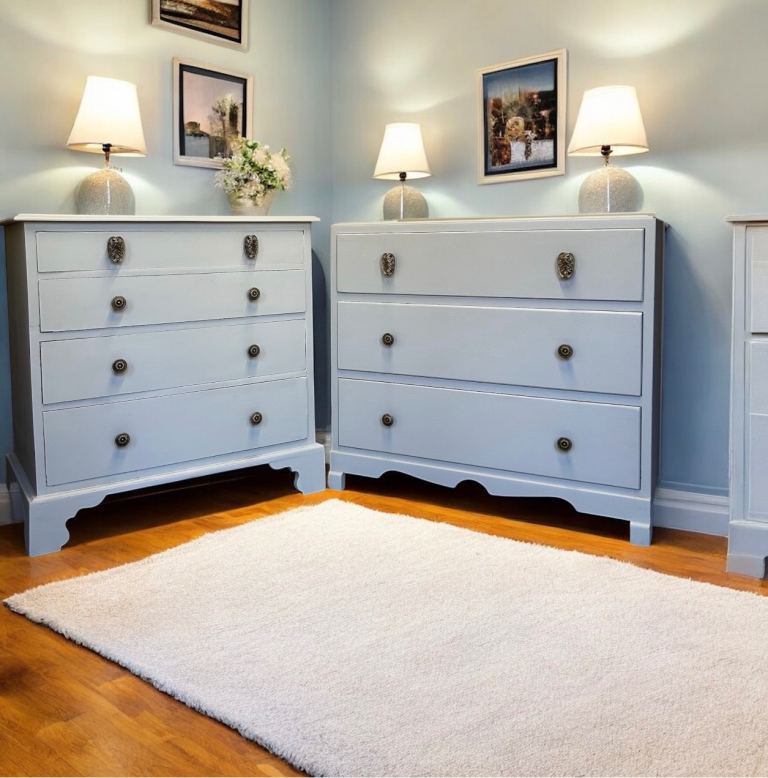 Rare vintage mismatched bedside drawers