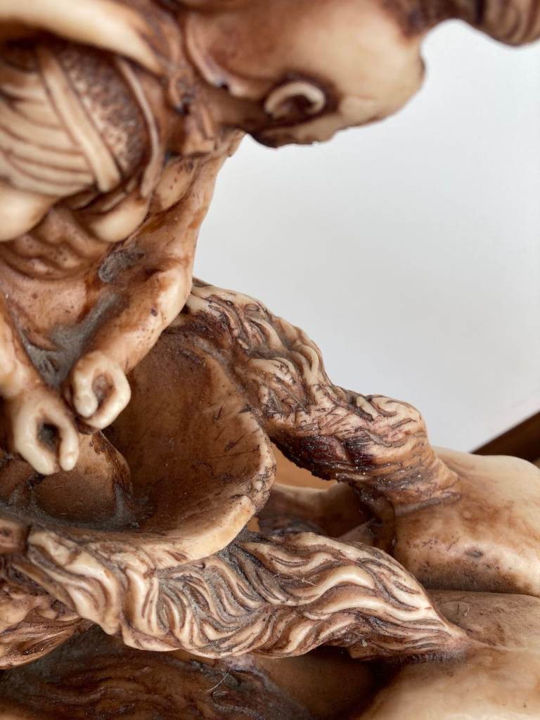 SIGNED LORENZO TONY ROMAN CHARIOT ALABASTER COMPOSITE STATUE