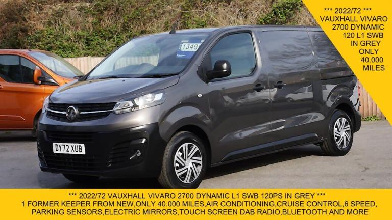 2022 Vauxhall Vivaro 2700 DYNAMIC120 L1 SWB IN GREY ONLY 40.000 MILES,AIR CONDITIONING,PARKING S ...