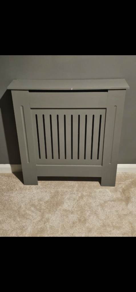 Painted grey radiator cover can be painted any colour