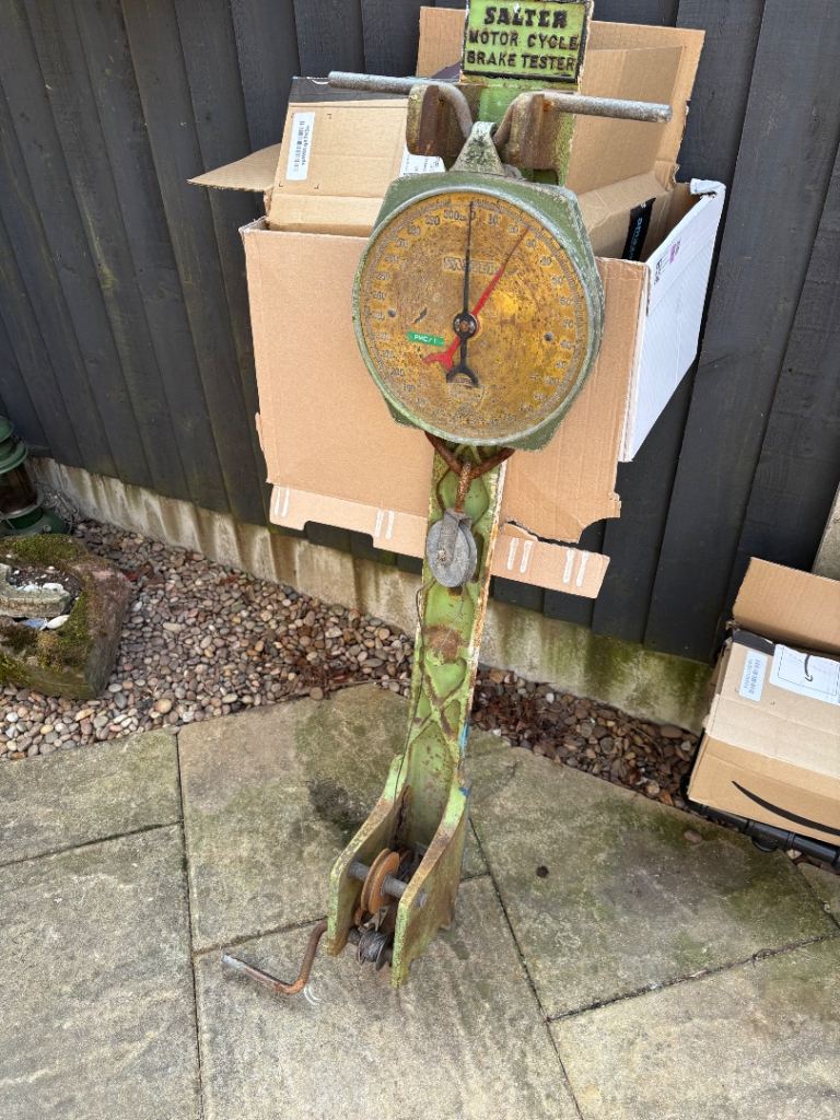 old Salter motor cycle MOT Bike Workshop Garage brake tester Man Cave Upcycle Chaddesden derby 