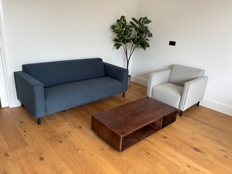 Dark Blue Fabric Sofa