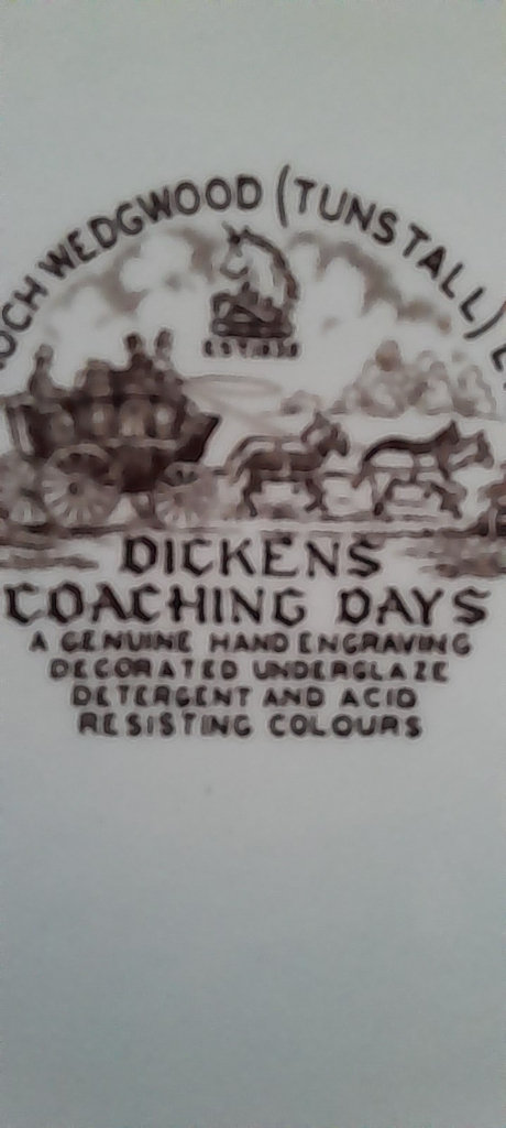 Dinner plates. Dickens coach Scene. vintage collectors