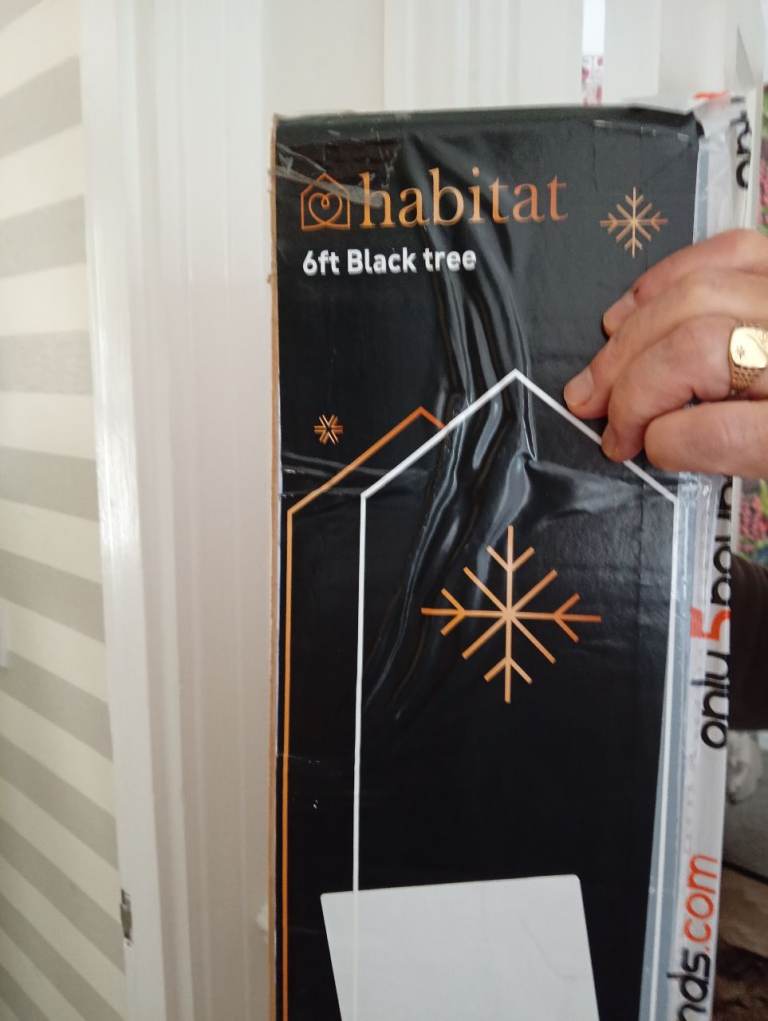 Habitat 6ft Black Christmas Tree – Brand New in Box