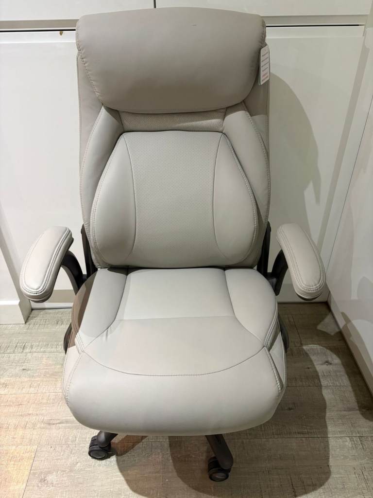 La-Z-Boy Air Executive Office Chair with Flip Up Arms & Lumbar Support - Beige