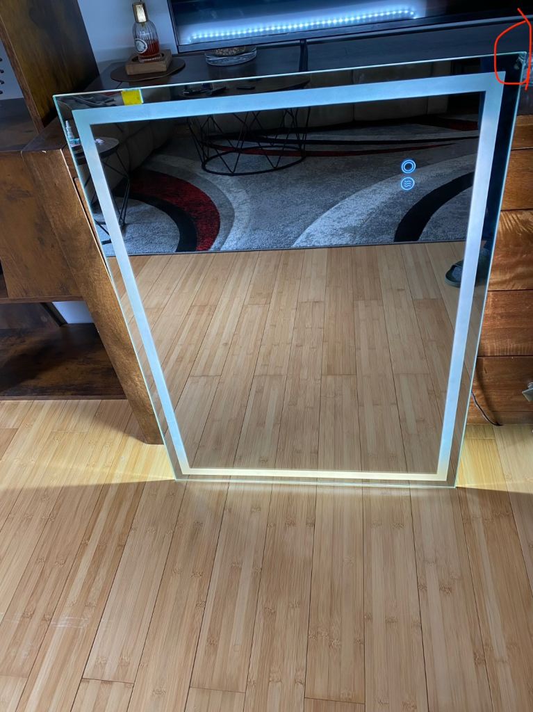 Bathroom Mirror with Led lights both sides 600*800mm with Anti-Fog Touch Sensor