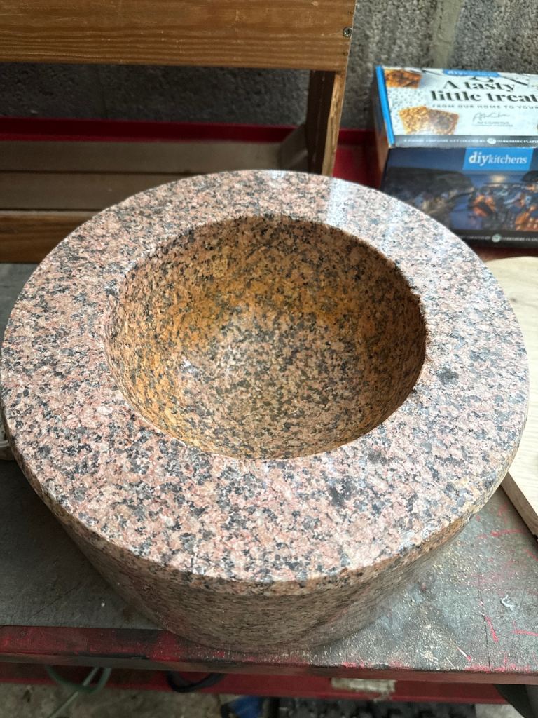Granite Garden Planter or Bird Bath – Good Condition