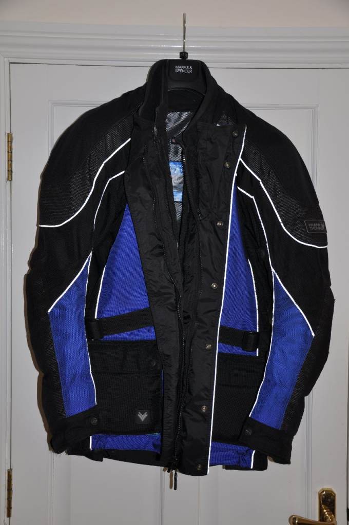 Superb waterproof, insulated jacket & trousers-zip together.