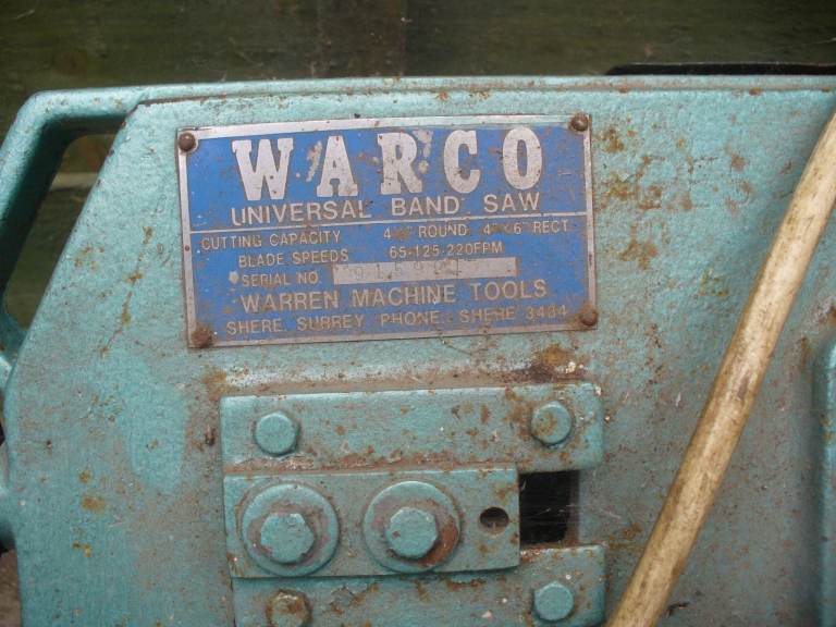 Warco metal cutting band saw 