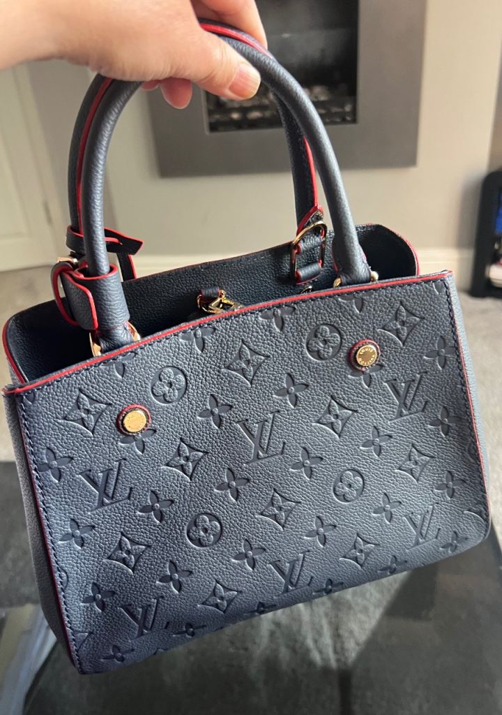 Louis Vuitton Style Navy Handbag – Elegant & Spacious