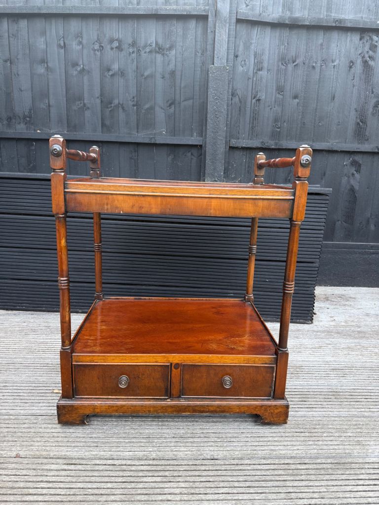 Vintage wooden drinks trolley/ side table - mid century on wheels