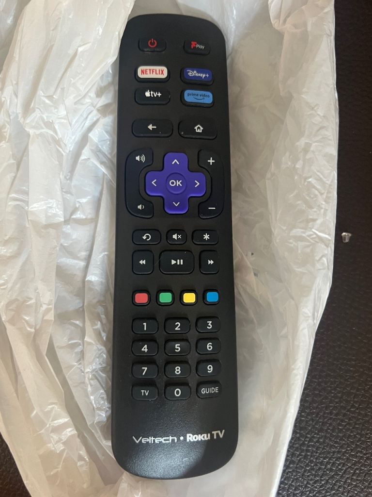 Vetech Roku TV Remote Control - Black, Good Working Condition