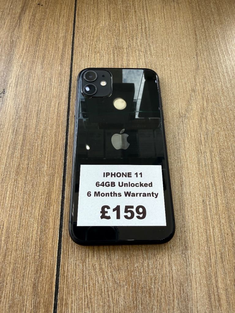 Apple iPhone 11 64GB Unlocked - Black, Good Condition