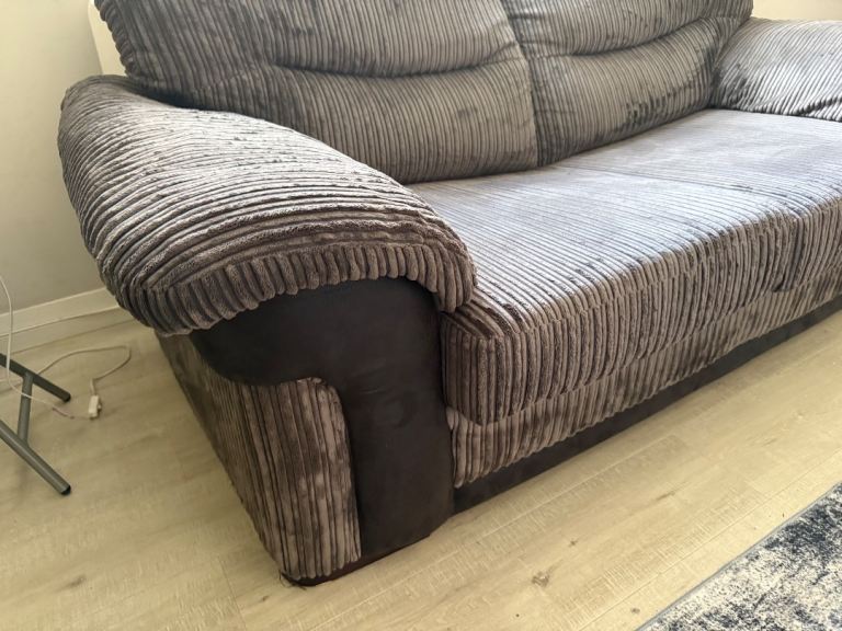Free giveaway - Cosy Grey Corduroy Sofa - Two Seater